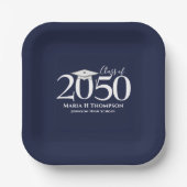 Abschluss Einfach Modernes Minimalistisches Mortar Pappteller (Vorderseite)