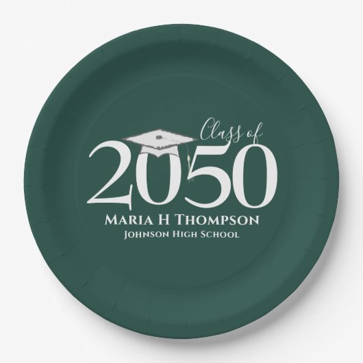 Abschluss Einfach Modernes Minimalistisches Mortar Pappteller (Vorderseite)