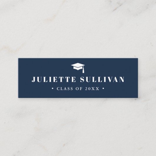 Abschluss | Einfache Einsteckkarte Mini Visitenkarte (Vorderseite)