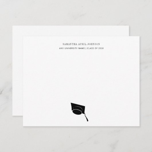 Abschluss Einfache Klasse Grad Cap Mitteilungskarte (Vorne/Hinten)