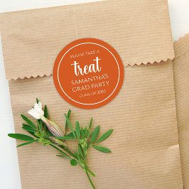 Abschluss Einfache Minimalistische Script Orange L Runder Aufkleber