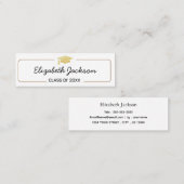 Abschluss | Einfache Skripteinführungskarte Telefonnummerkarte (Vorne/Hinten)