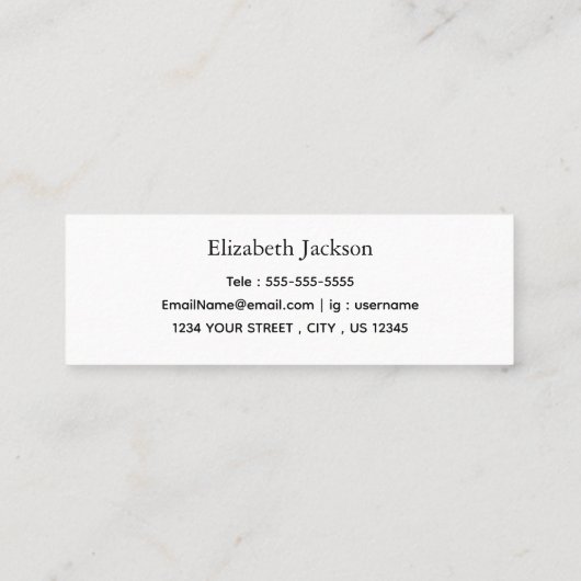 Abschluss | Einfache Skripteinführungskarte Telefonnummerkarte (Rückseite)