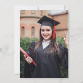 Abschluss Einfaches Foto Schwarz Dankeskarte (Rückseite)