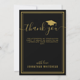 Abschluss Einfaches Foto Schwarz Dankeskarte