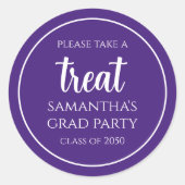 Abschluss Einfaches Minimalistisches Skript Lila L Runder Aufkleber (Vorderseite)