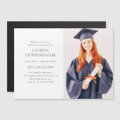 Abschluss Einfaches Modernes Minimalistisches Foto Magneteinladung (Vorne/Hinten)