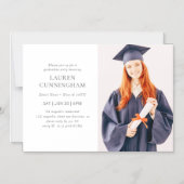 Abschluss Einfaches Modernes Minimalistisches Foto Magneteinladung (Vorderseite)