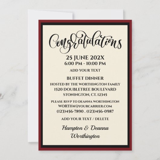 Abschluss Einladung (Rückseite)