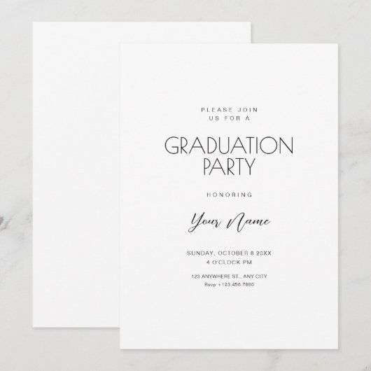 Abschluss Einladung (Vorne/Hinten)