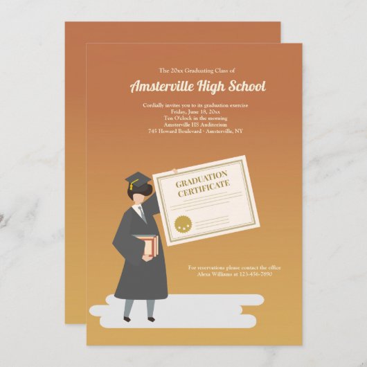 Abschluss Einladung (Vorne/Hinten)