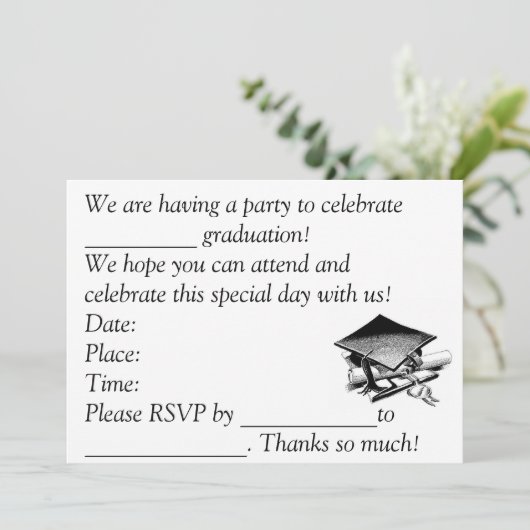 Abschluss Einladung (Stehend Vorderseite)