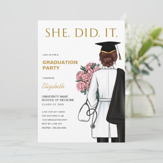 Abschluss Einladung (Stehend Vorderseite)