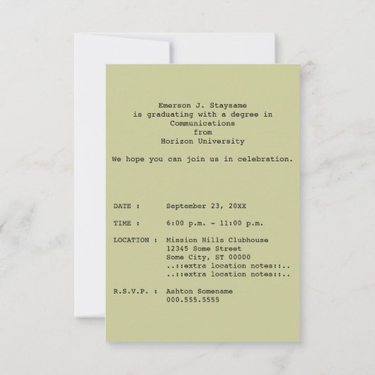 Abschluss Einladung (Rückseite)