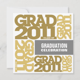 Abschluss Einladung 2011 Gold White