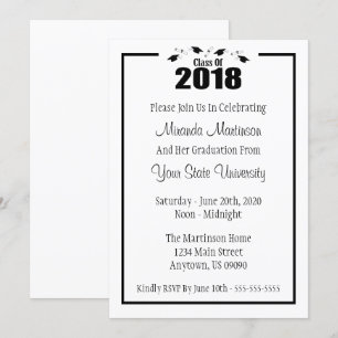 Abschluss-Einladung 2018 (Black Caps) Einladung