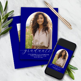 Abschluss Einladung 2 Fotos Arch Navy