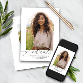 Abschluss Einladung 2 Fotos Arch White