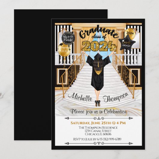 Abschluss Einladung Ankündigung (Vorne/Hinten)