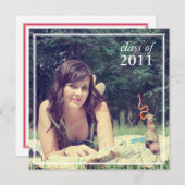 Abschluss Einladung {Ankündigung des Fotos} (Vorne/Hinten)