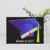 Abschluss Einladung Blue Cap (Stehend Vorderseite)