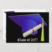 Abschluss Einladung Blue Cap (Vorne/Hinten)