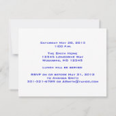 Abschluss Einladung - Blue Cap und Tassel (Rückseite)