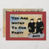 Abschluss Einladung - Bruder/Schwester oder Paar (Vorne/Hinten)