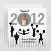 Abschluss Einladung Cheerleader Add Foto Gray (Vorne/Hinten)