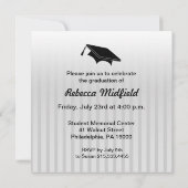 Abschluss Einladung Cheerleader Add Foto Gray (Rückseite)