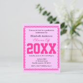 Abschluss Einladung Classic Pink (Stehend Vorderseite)