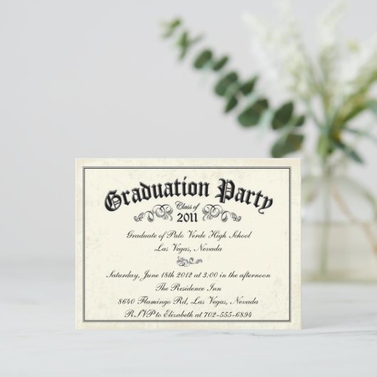 Abschluss Einladung Diploma Stil (Stehend Vorderseite)