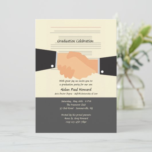 Abschluss-Einladung Einladung (Stehend Vorderseite)