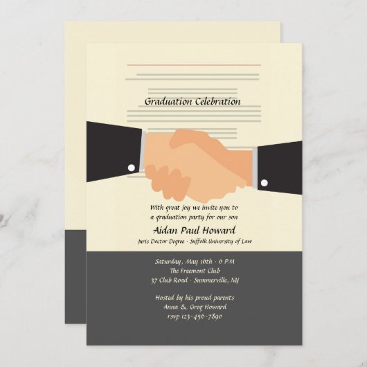 Abschluss-Einladung Einladung (Vorne/Hinten)