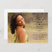 Abschluss-Einladung für Redaktion Postkarte (Vorne/Hinten)