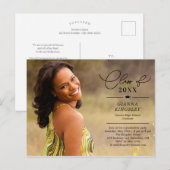 Abschluss-Einladung für Redaktion Postkarte (Vorne/Hinten)