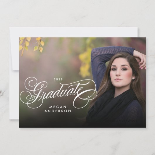 Abschluss-Einladung für Skript-Foto Ankündigung (Vorderseite)