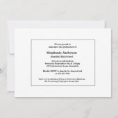 Abschluss-Einladung für Skript-Foto Ankündigung (Rückseite)