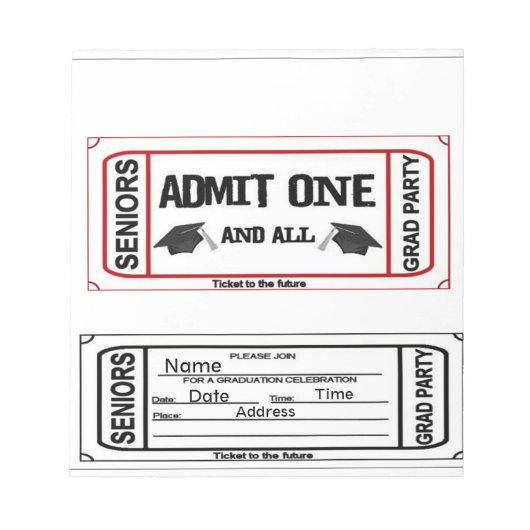 Abschluss Einladung Gastgeschenk Candy Wrappers Notizblock (Vorderseite)