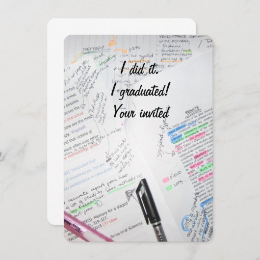 Abschluss Einladung Gerecycelt Papier (Vorne/Hinten)