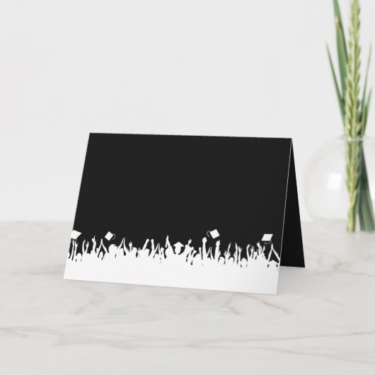 Abschluss Einladung Ihres Foto Silhouette Crowd (Rückseite)