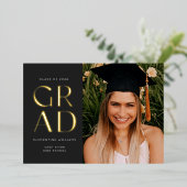 Abschluss-Einladung in pressiertem Foil Grad Folieneinladung (Stehend vorne)