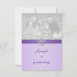 Abschluss Einladung in Vintagen Lilac Damask