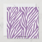 Abschluss Einladung mit Foto Lila Zebra (Rückseite)