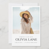 Abschluss Einladung mit Foto und Botschaft (Vorderseite)