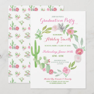 Abschluss Einladung Party Fiesta Cactus Einladung