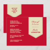 Abschluss Einladung "Stole Flat" (Vorne/Hinten)