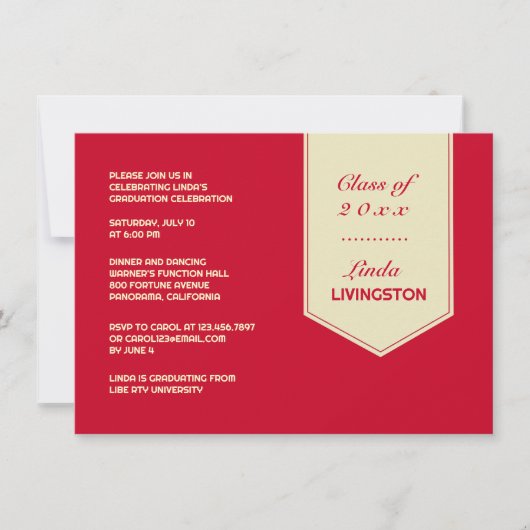 Abschluss Einladung "Stole Flat" (Vorderseite)