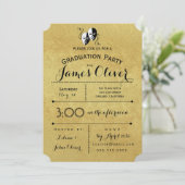 Abschluss Einladung Theater Major Gold und Black (Stehend Vorderseite)