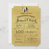 Abschluss Einladung Theater Major Gold und Black (Vorderseite)